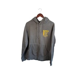 SCW Ramen Hoodie Faded Black Japanese Graphic Sweatshirt Boxy Large